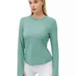 HANERDUN Maglietta Sportiva Donna Maniche Lunghe UPF 50+ Protezione UV