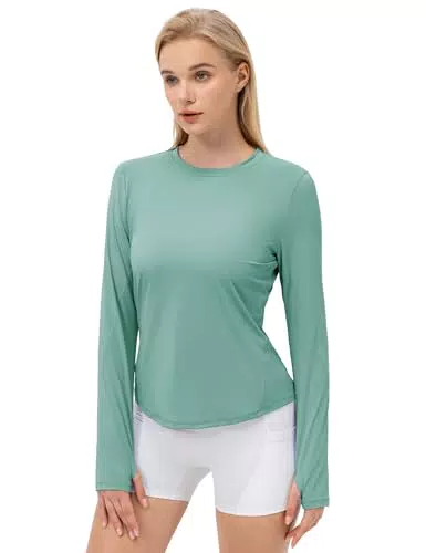 HANERDUN Maglietta Sportiva Donna Maniche Lunghe UPF 50+ Protezione UV