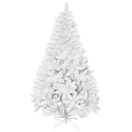 HOMCOM Albero di Natale Artificiale 180 cm con Rami in PVC e Struttura in Acciaio