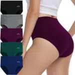 IceReco Mutande Donna Cotone Vita Alta Pacco da 5 Slip Donna Cotone Vita Alta Elasticizzato Comode Sexy Morbide Mutandine Intimo Culotte Mutandine Traspirante Briefs Nero Bianco Beige Viola Grigio
