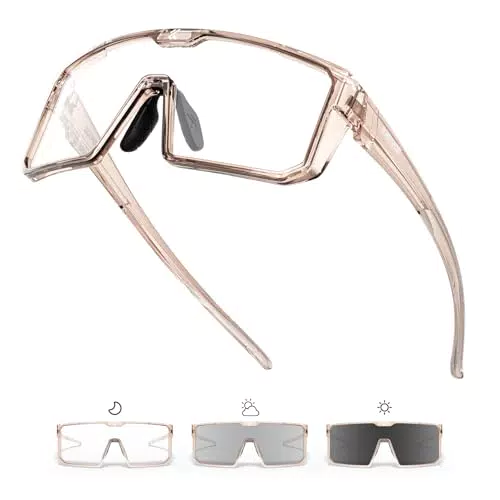 KAPVOE Occhiali da Ciclismo Fotocromatici Sportivi MTB e Bici da Corsa K232