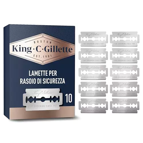 King C. Gillette lamette di ricambio per rasoio di sicurezza uomo in acciaio