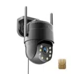 KKB Telecamera 4G LTE da Esterno PTZ 2K con SIM, Visione Notturna e Audio 2 Vie