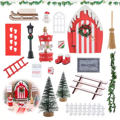 Koxtyzo Porta Elfi di Natale Kit con Accessori Magici e Decorazioni Natalizie