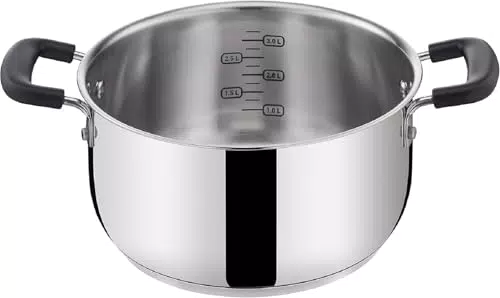 Lagostina Pratica Pentola Alta 2 Maniglie per Induzione, 20 cm, Acciaio 18/10