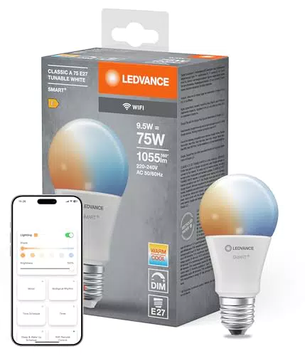 LEDVANCE Lampada LED SMART+ WIFI E27 dimmerabile con controllo app e vocale