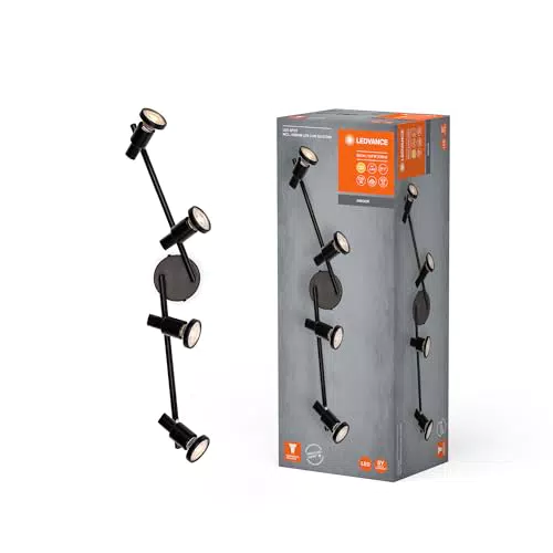 LEDVANCE Spot LED GU10 3,4W Bianco Caldo per Interni, Teste Regolabili