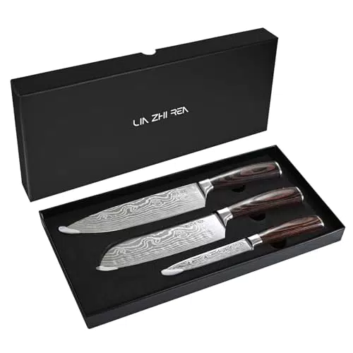 LIN ZHI REN Set Coltelli da Cucina Professionali in Acciaio Inox ad Alto Tenore di Carbonio