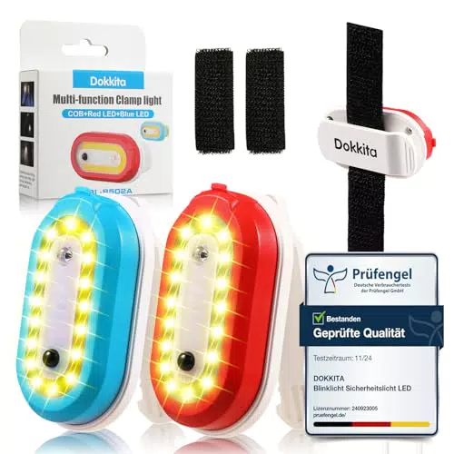 Luce da corsa ricaricabile USB C con clip, sicurezza notturna per cani e runner