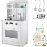 Mamabrum Cucina Giocattolo in Legno con Accessori e Lampada LED per Bambini