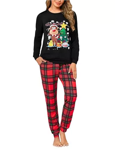Marvmys Pigiama Donna Invernale Caldo Manica Lunga con Pantaloni e Tasche