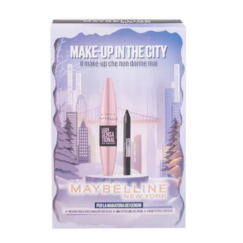 Maybelline New York Confezione Regalo Make Up in the City con Mascara e Matita Occhi