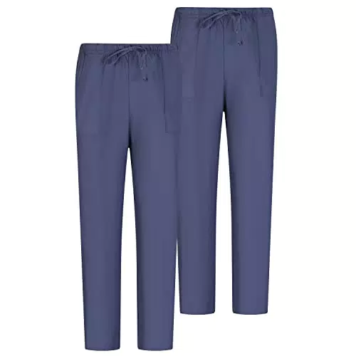 MISEMIYA Pantaloni Unisex a Vita Elastica per Uniforme da Lavoro Clinica Ospedale