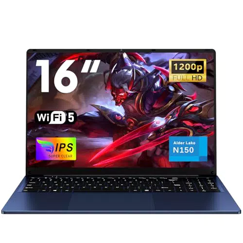 NAIKLULU Laptop 16GB RAM 1TB SSD, Processore N150, Display Full HD, Tastiera Retroilluminata