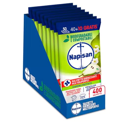 Napisan Salviette Igienizzanti Multisuperfici Biodegradabili e Compostabili