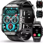 OUKITEL Smartwatch Militare Uomo 5ATM, Chiamate e 120 Sport, Monitor Salute
