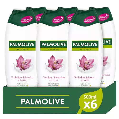 Palmolive Bagnoschiuma Naturals Orchidea e Latte con Vitamina E e Mandorla
