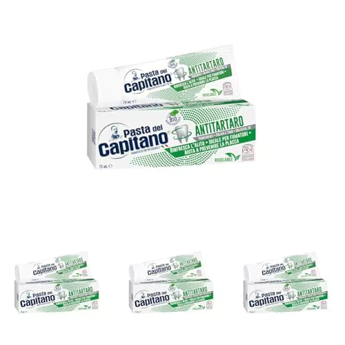 Pasta del Capitano Dentifricio Antitartaro Bio, Freschezza e Protezione Placca