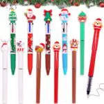 Penne a Sfera Natalizie Multicolore, Idea Regalo Creativa per Bambini Scuola Feste