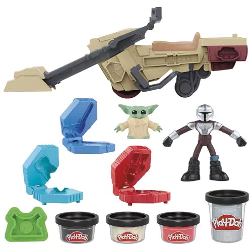 Play-Doh Star Wars Il Mandaloriano Playset con Speeder di Lancio