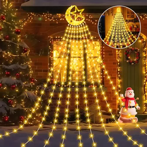 Possily luci natalizie LED per albero, 8 modalità, per interni ed esterni