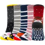 PUTUO Calzini Invernali Antiscivolo Bambina, Calze Pantofole Termiche Soffici