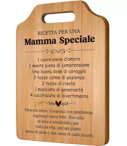 Tagliere in Bambù Idea Regalo Originale per Mamma, Compleanno e Festa della Mamma