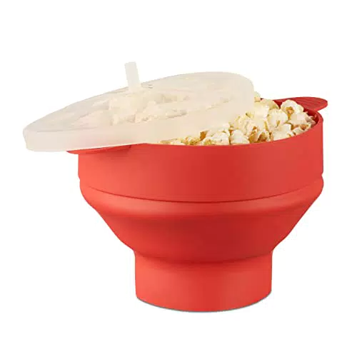 Relaxdays Popcorn Maker in silicone per microonde, pieghevole e senza olio