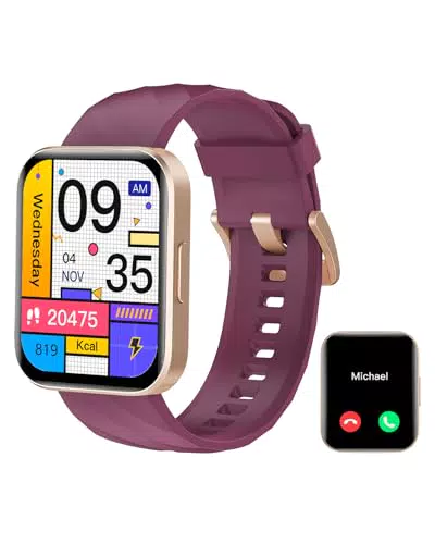 RUIMEN Smartwatch Donna con Chiamata Bluetooth, Cardiofrequenzimetro e Contapassi