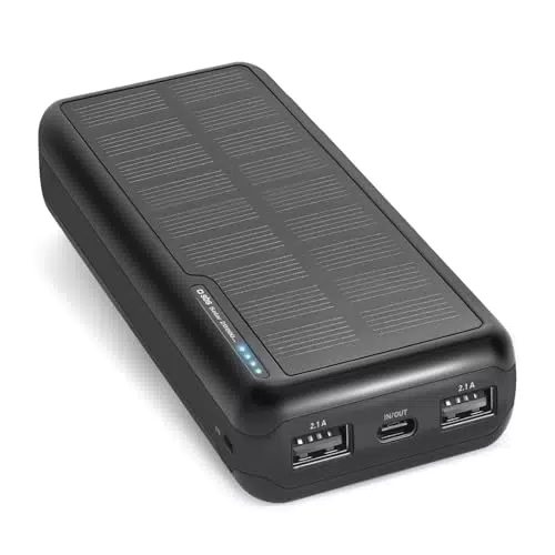 SBS Power Bank Solare 20000mAh con Ricarica Rapida USB-C e USB-A