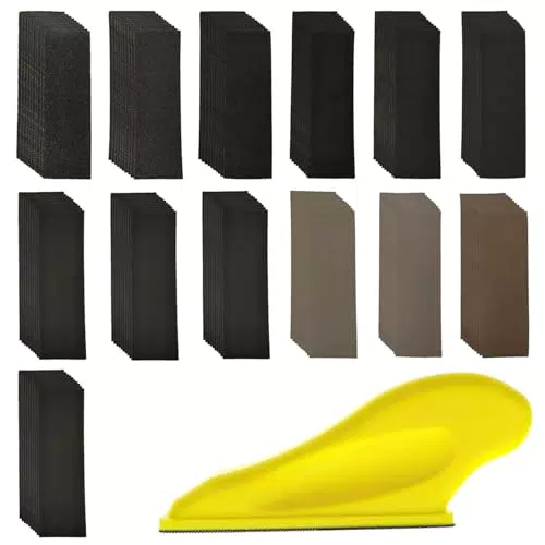 Set Carta Vetrata Grana Mista con Levigatrice Manuale al Carburo di Silicio