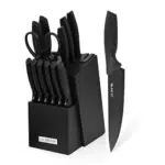 Set di coltelli da cucina con blocco e affilatore integrato, lavabili in lavastoviglie