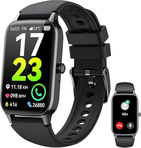 Smartwatch Fitness IP68 con Chiamate, Tracker Sportivo Cardio per Android e iOS