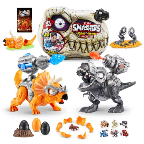 ZURU Smashers Dino Island T-Rex Battles Set Collezionabile con Sorpresa