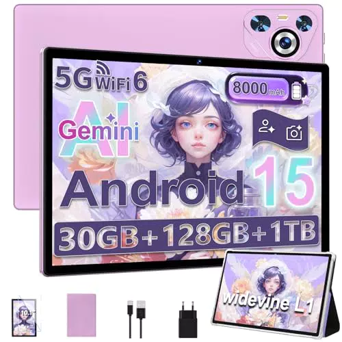 Tablet 10 Pollici 30GB RAM 128GB ROM, 8000mAh, WiFi 5G, Android GMS, Widevine L1
