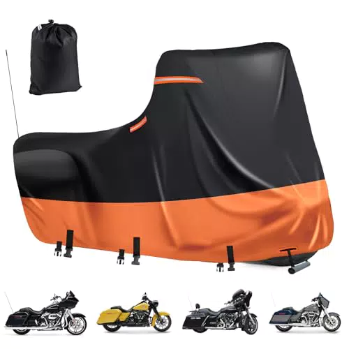 Copertura impermeabile 600D per moto Harley Davidson Touring con strisce riflettenti