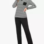 Terecey Pigiama Donna Invernale Cotone Morbido Maniche Lunghe con Tasche