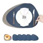 Tovagliette americane lavabili in pelle con sottobicchieri per tavolo cucina