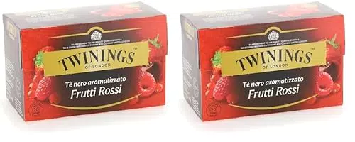 Twinings Tè Nero ai Frutti Rossi Aromatizzato per un Gusto Morbido e Avvolgente