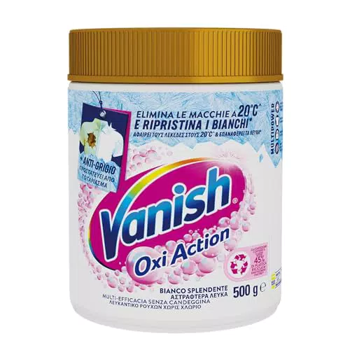 Vanish Oxi Action Multipower Polvere Bianco Splendente, smacchiatore per Capi Bianchi