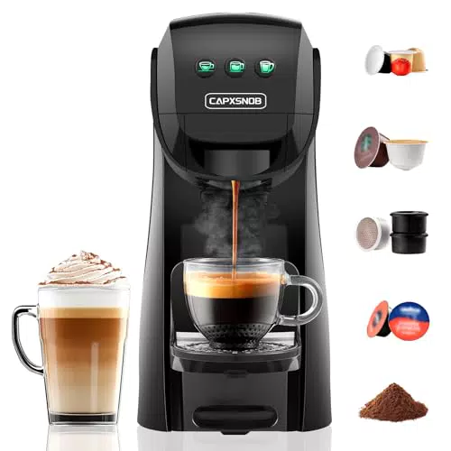 Warriors1 Macchina da Caffè a Capsule Compatibile Nespresso, Lavazza, Dolce Gusto