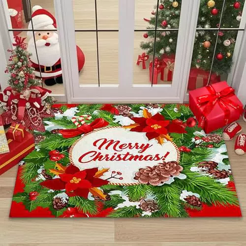 WELLXUNK Zerbino Natalizio Assorbente Antiscivolo per Ingresso e Porta