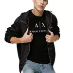 Armani Exchange T-shirt Uomo Collo Rotondo con Logo Stampato