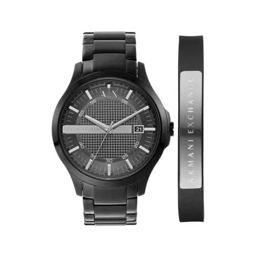 Armani Exchange Orologio Uomo al Quarzo con Cassa 46 mm e Cinturino in Acciaio