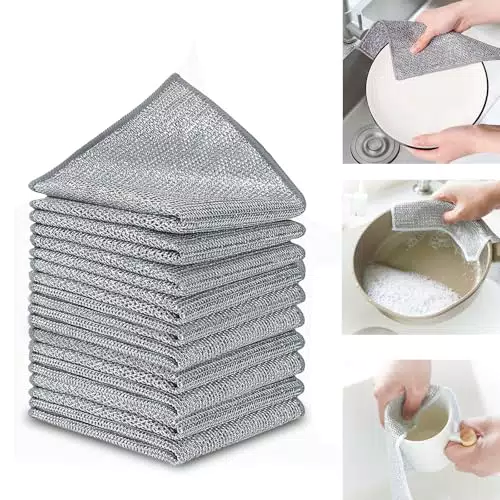 Bafumiu Scratchy Wipes Strofinacci Cucina Riutilizzabili in Filo Metallico Multistrato
