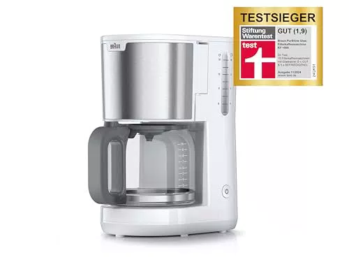 Braun KF1500WH macchina da caffè filtro vetro con sistema OptiBrew e autospegnimento