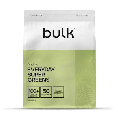 Bulk Super Greens Polvere con 50 Vitamine e Superfood per Immunità e Benessere