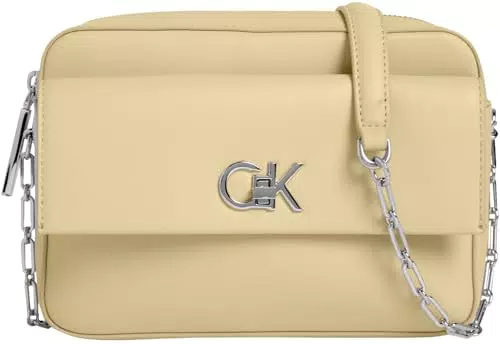 Calvin Klein Borsa a Tracolla Re-Lock Pocket con Chiusura a Lucchetto