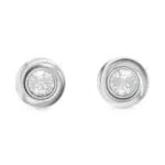 Calvin Klein Orecchini a Perno Donna TWISTED BEZEL SOLITAIRE in Acciaio Inossidabile