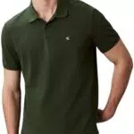 Calvin Klein Polo da Uomo a Maniche Corte in Cotone Pique Monogram